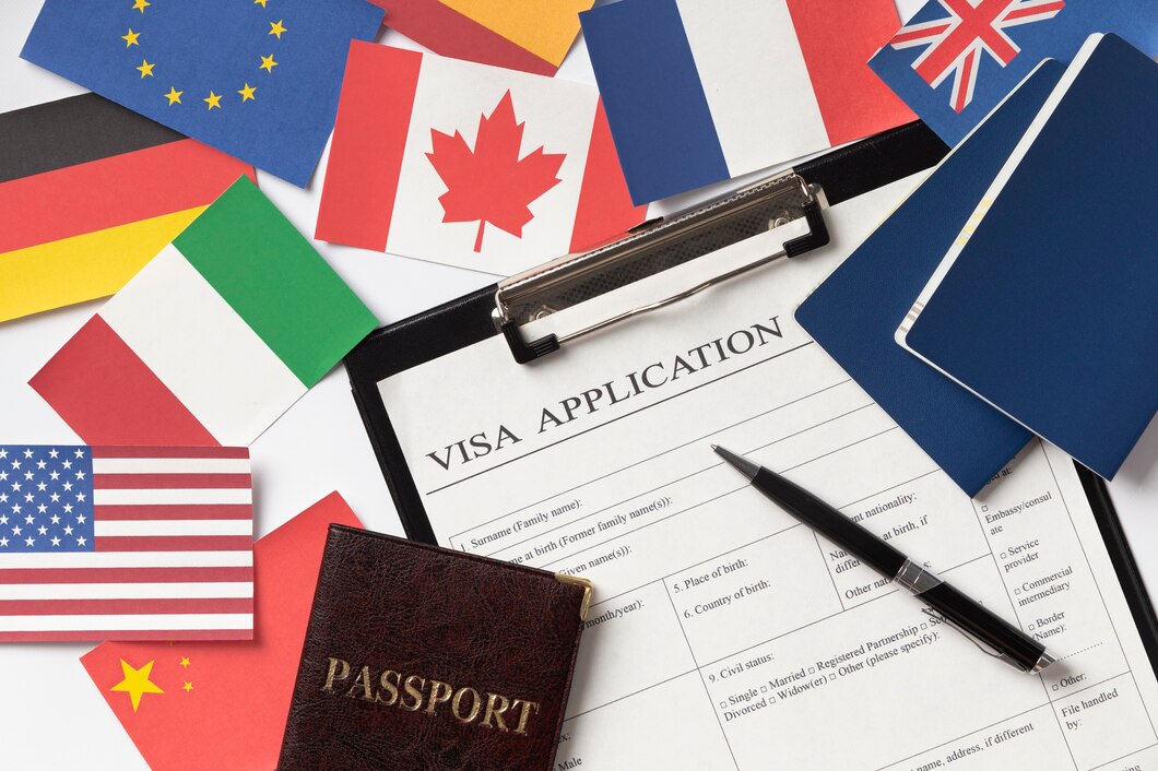 International flags and visas